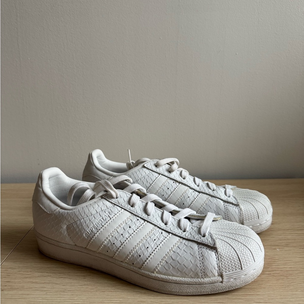 adidas White Low-Top Sneakers with Black Logo